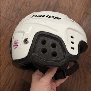 Bauer White and Black Hockey Helmet lil sport